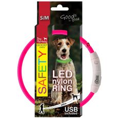 Нашийник Dog Fantasy LED нейлонов - розов, 45см