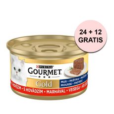 Консерва Gourmet GOLD - пастет с говеждо месо 85 г, 24+12 бр. БЕЗПЛАТНО