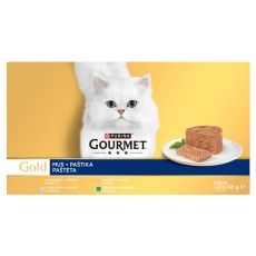 Gourmet GOLD Multipack пастети пиле, пуйка, заек, риба тон 48 x 85 г