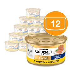 Консерва Gourmet GOLD - пастет с пилешко месо, 12 x 85г