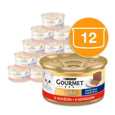 Консерва Gourmet GOLD - пастет с говеждо месо, 12 x 85г