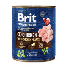 Консерва Brit premium by Nature Пиле и Сърца 800 г