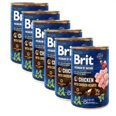 Консерва Brit premium by Nature Пиле и Сърца 6 x 400 г