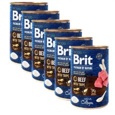 Консерва Brit premium by Nature Говеждо и Трипа 6 x 400 г