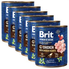 Консерва Brit premium by Nature Пиле и Сърца 6 x 800 г