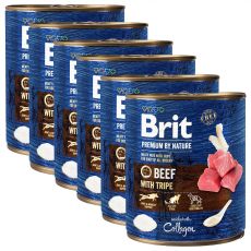 Консерва Brit premium by Nature Говеждо и Трипа 6 x 800 г