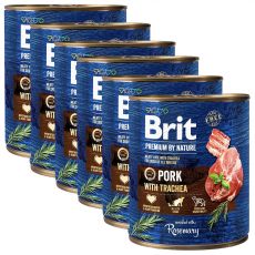 Консерва Brit premium by Nature Свинско и Трахея 6 x 800 г