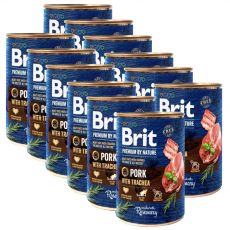 Консерва Brit premium by Nature Свинско и Трахея 12 x 400 г