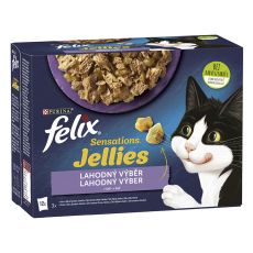 Капсули FELIX Sensations избор в ароматен желе с агнешко, скумрия, херинга и пуйка 12 x 85 г